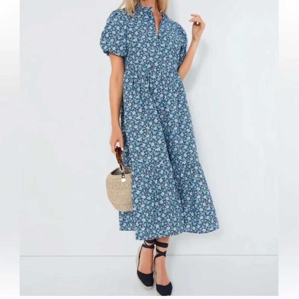 Tuckernuck Blue Floral Midi Dress